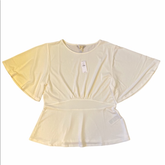 Banana Republic white bell sleeve top M NWT - Picture 2 of 9
